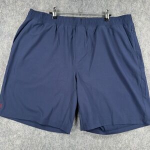 Rhone Mako Shorts Mens 2XL Navy Blue Athletic Training Zip Pocket Unlined